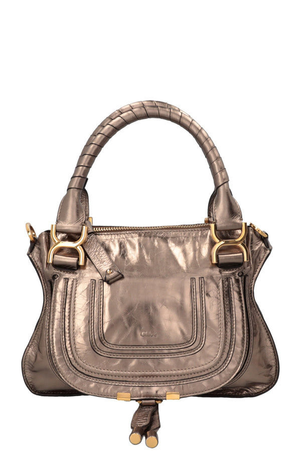 CHLOÉ Double Carry Marcie Small Leather Bronze