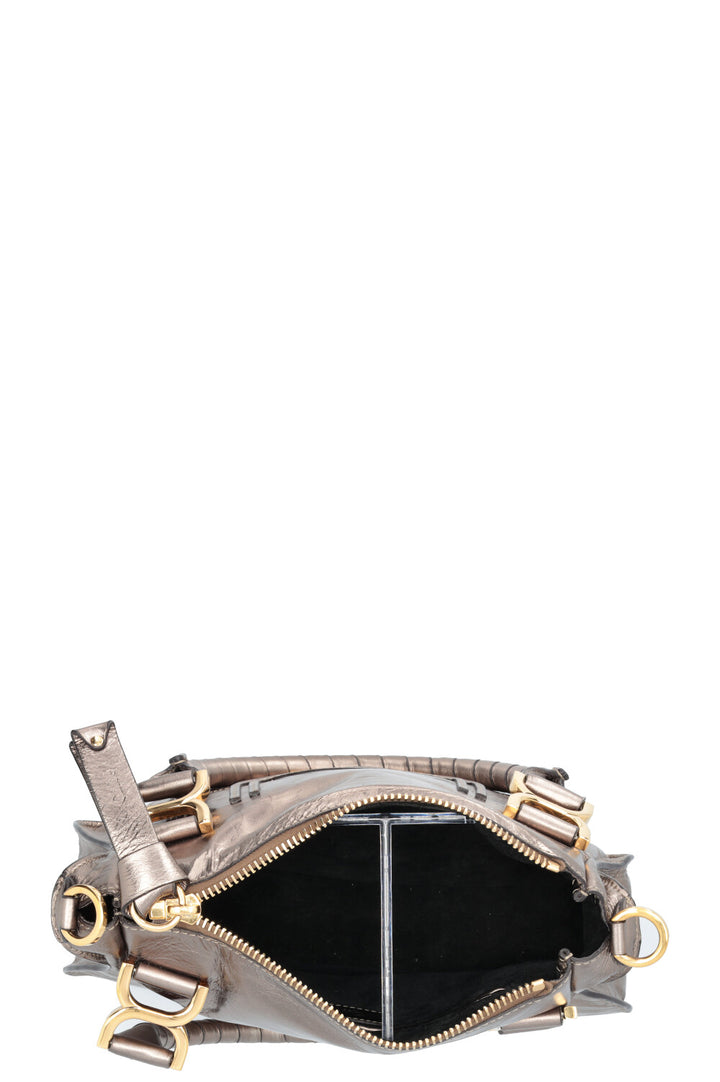CHLOÉ Sac Double Carry Marcie Small Cuir Bronze