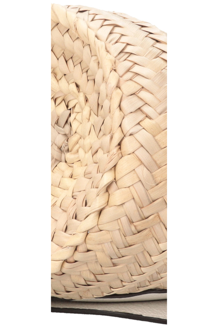 CHLOÉ Marcie Panier moyen en raphia et cuir blanc