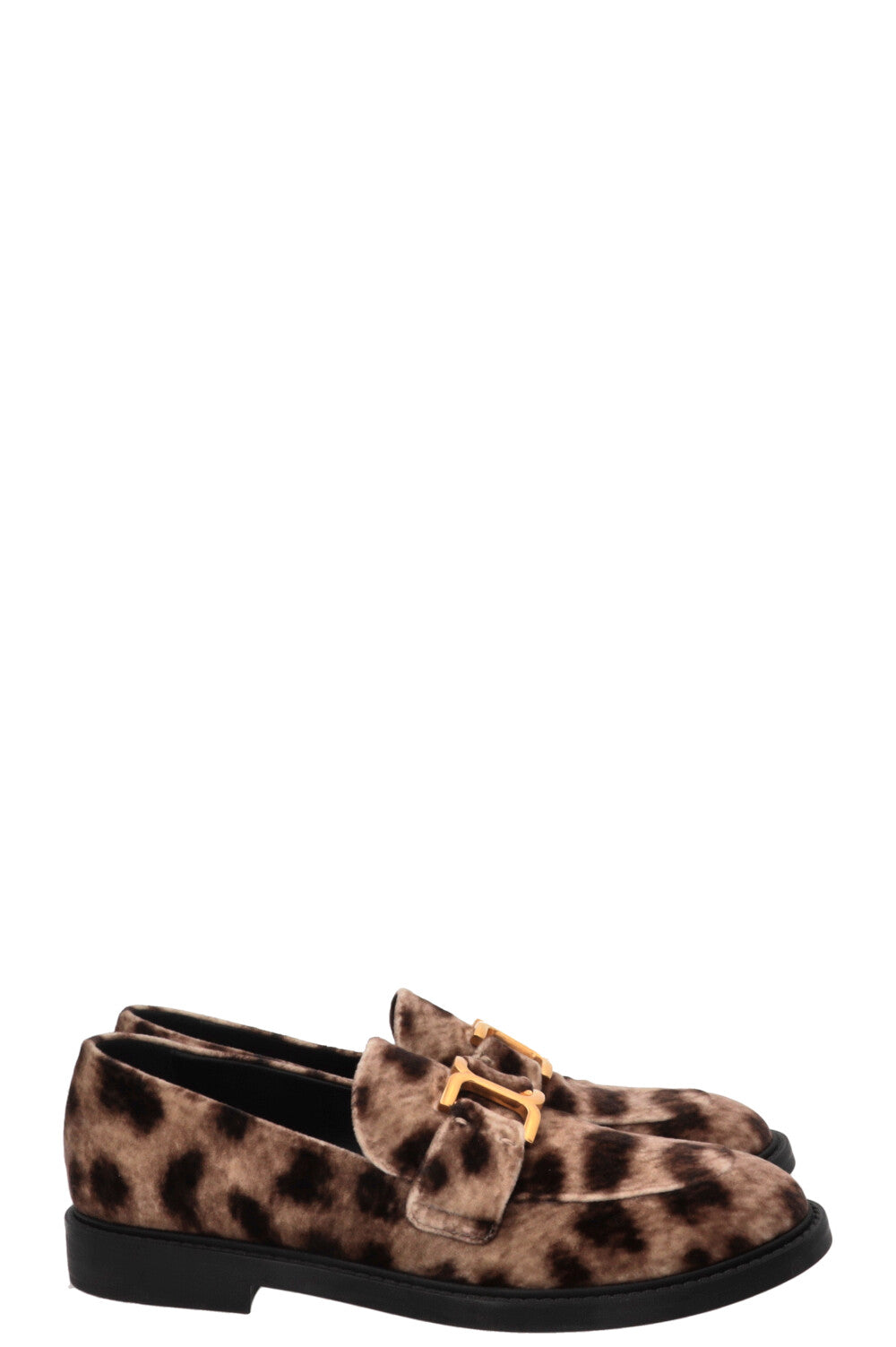 CHLOÉ Marcie Cheetah Print Loafers Velvet Beige