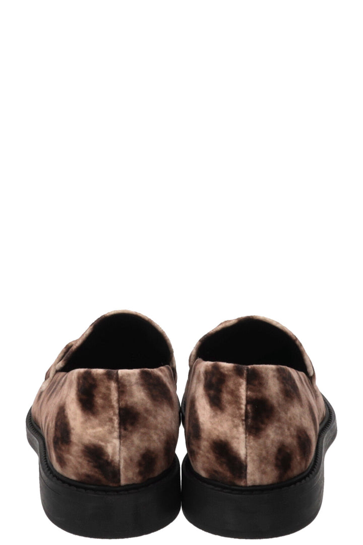 CHLOÉ Marcie Cheetah Print Loafers Velvet Beige