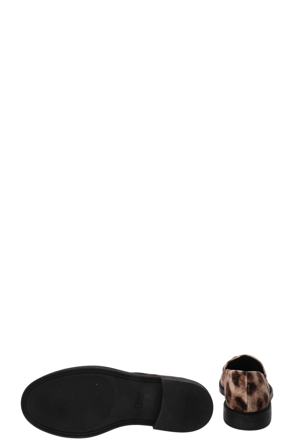 CHLOÉ Marcie Cheetah Print Loafers Velvet Beige