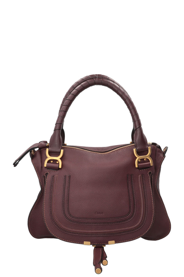 CHLOÉ Marcie Double Carry Medium Bag Bourgogne