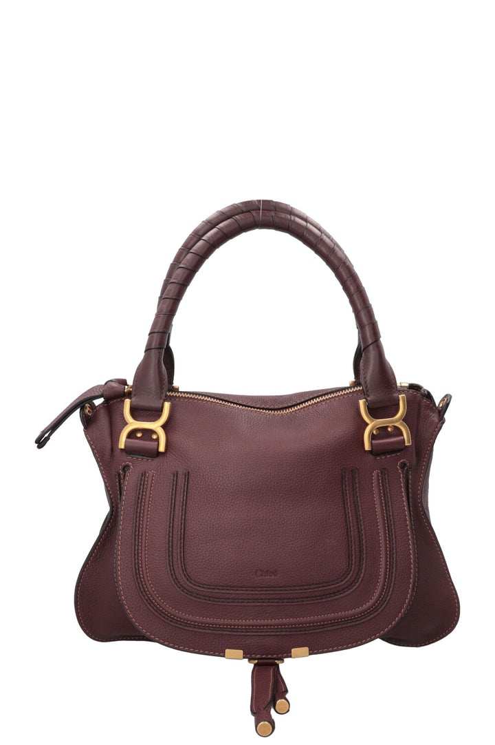 CHLOÉ Marcie Double Carry Medium Bag Bourgogne
