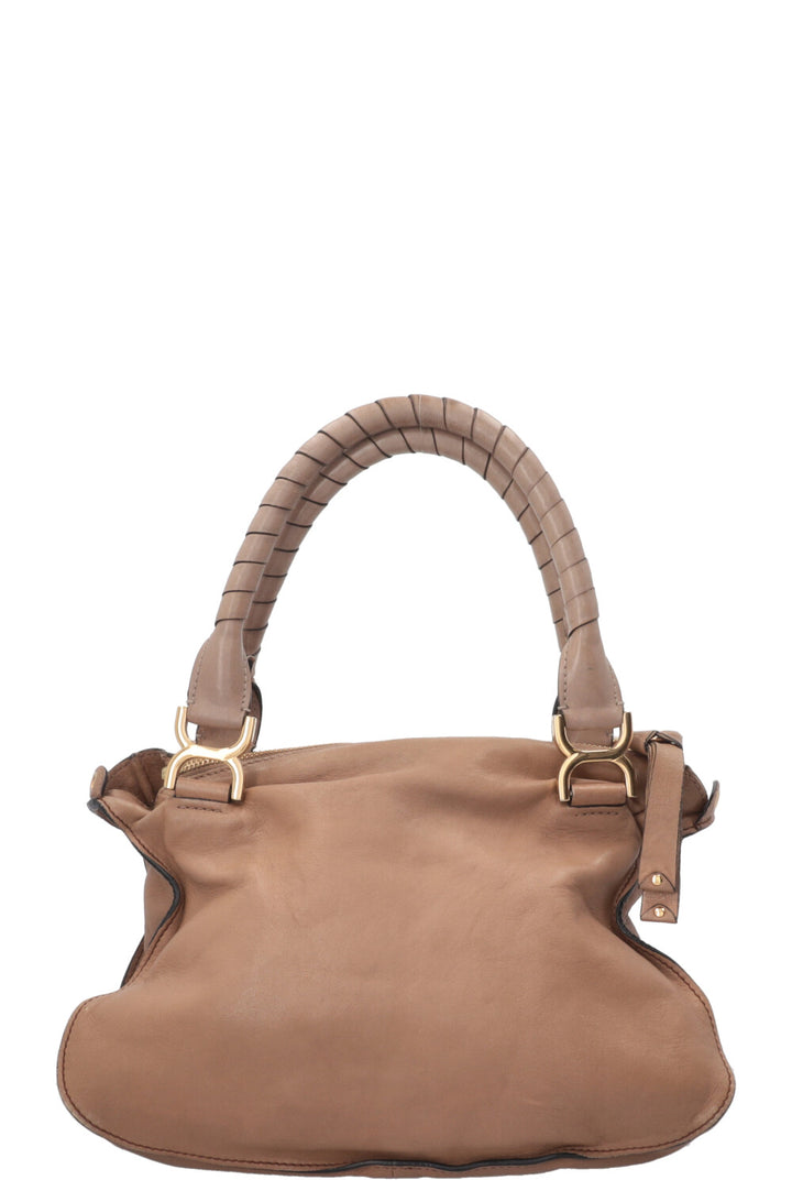 CHLOÉ Marcie Lock Tote Bag Leather Beige