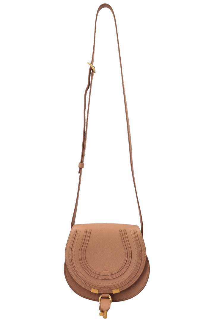 CHLOÉ Marcie Saddle Bag Small Grained Leather Light Tan