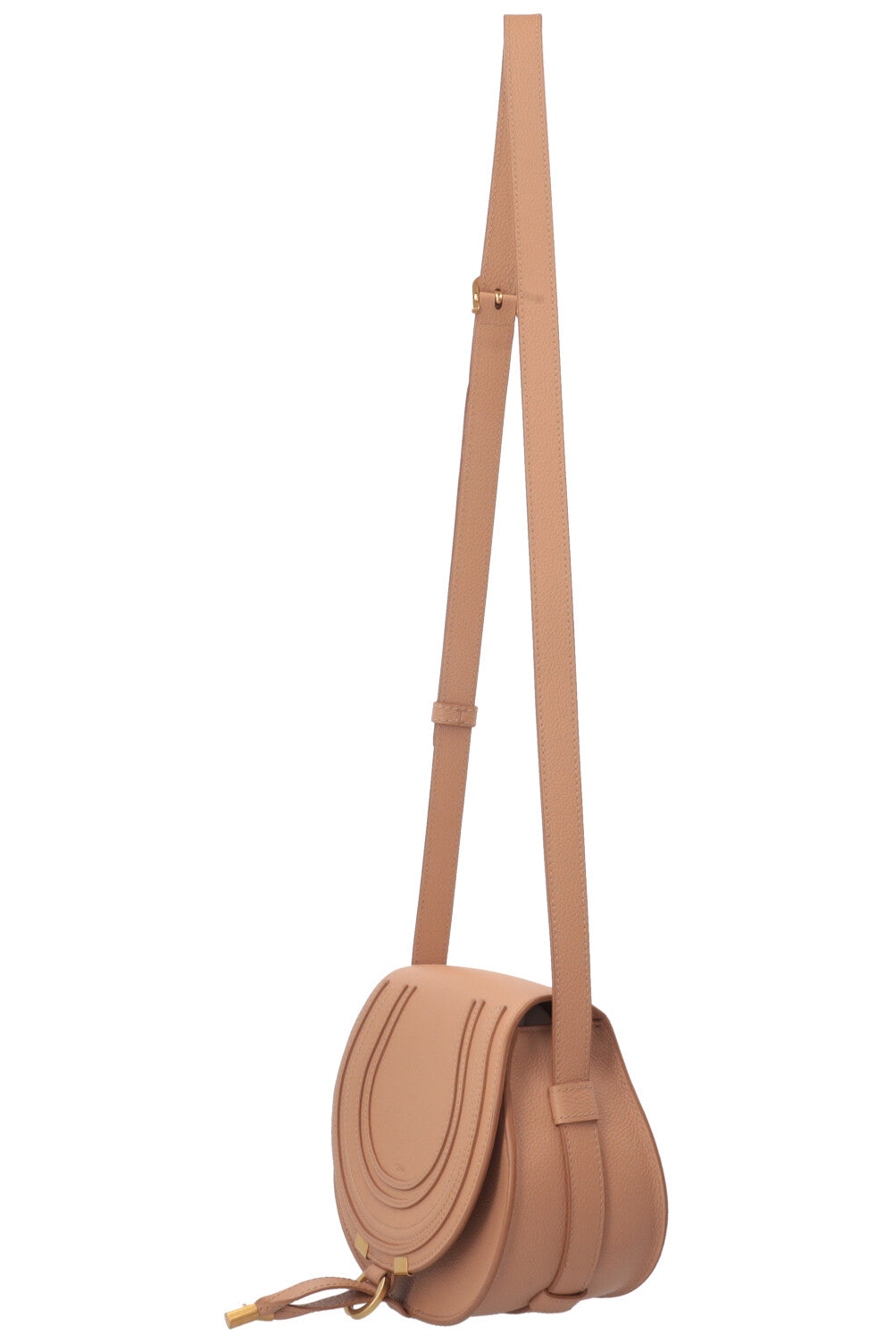 CHLOÉ Marcie Saddle Bag Small Grained Leather Light Tan