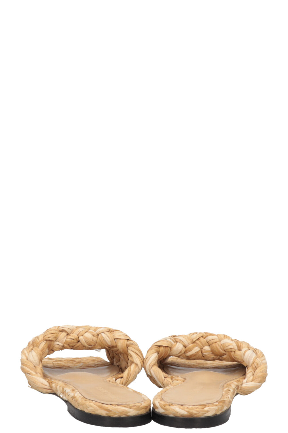 BOTTEGA VENETA Raffia Stretch Mules Beige