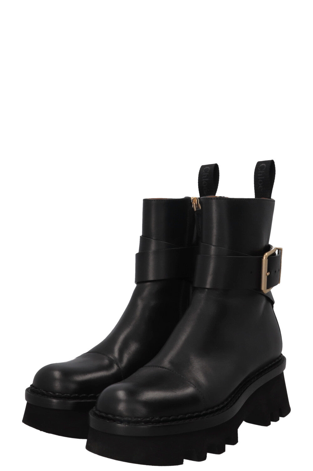 CHLOÉ Owena Ankle Boots Leather Black