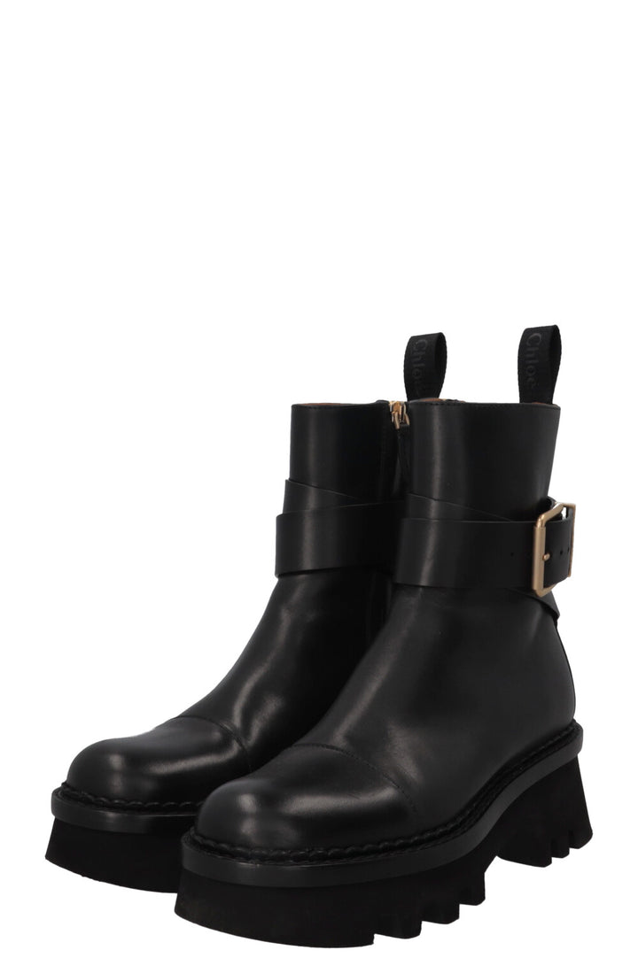 CHLOÉ Owena Ankle Boots Leather Black