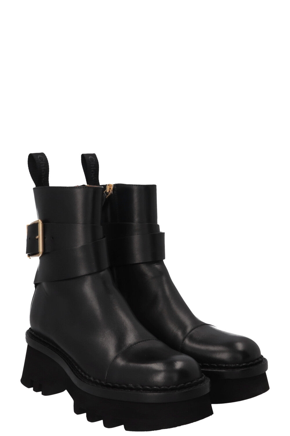 CHLOÉ Owena Ankle Boots Leather Black