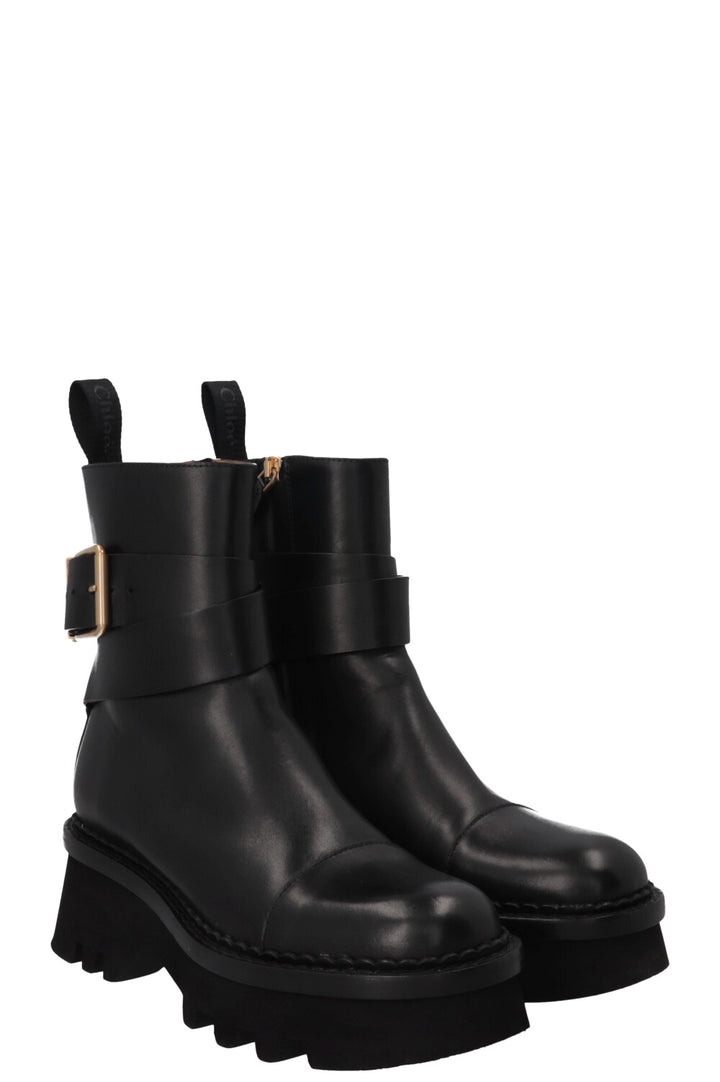 CHLOÉ Owena Ankle Boots Leather Black