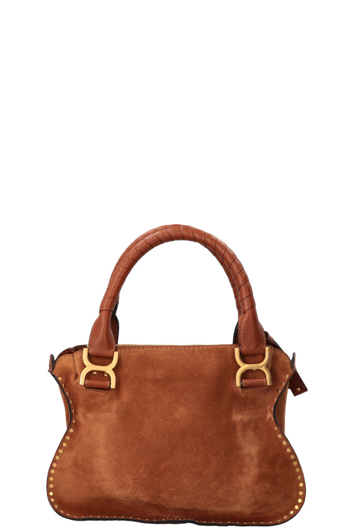 CHLOÉ Small Double Carry Marcie Bag Suede Cognac