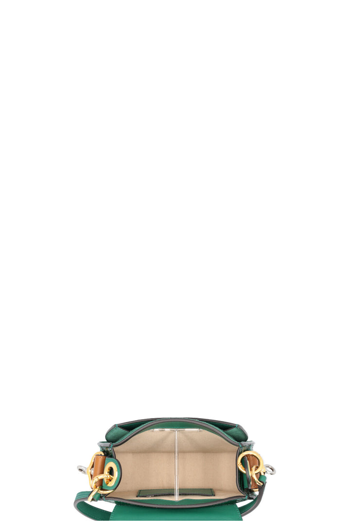 CHLOÉ Small Tess Bag Croc Embossed Green