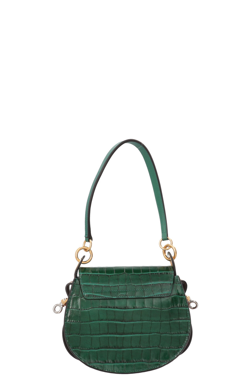 CHLOÉ Small Tess Bag Croc Embossed Green