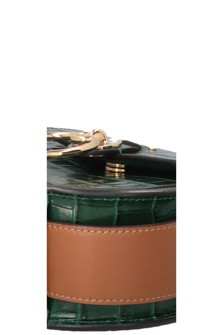 CHLOÉ Small Tess Bag Croc Embossed Green