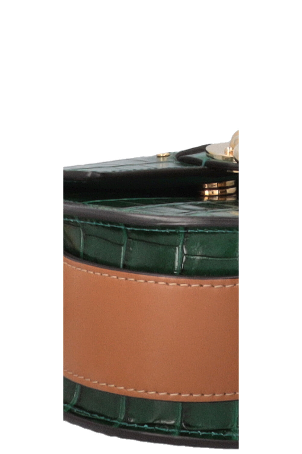 CHLOÉ Small Tess Bag Croc Embossed Green