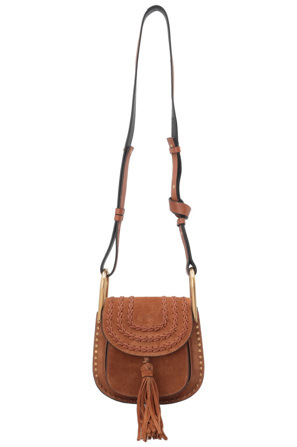 CHLOÉ Hudson Crossbody Bag Small Suede Cognac