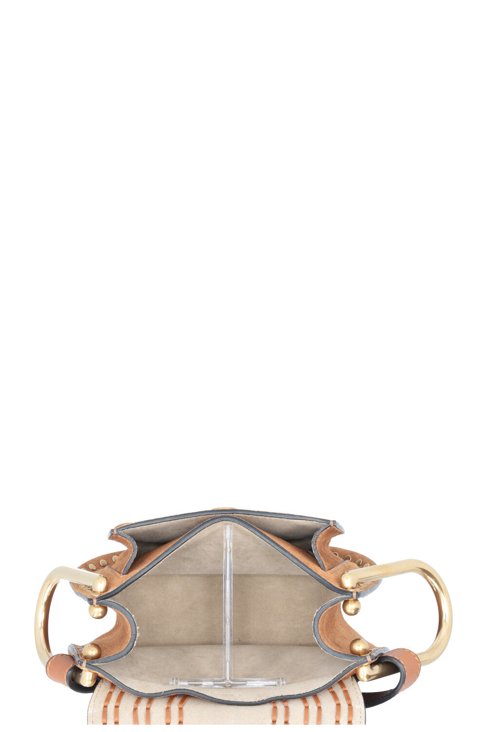 CHLOÉ Hudson Crossbody Bag Small Suede Cognac