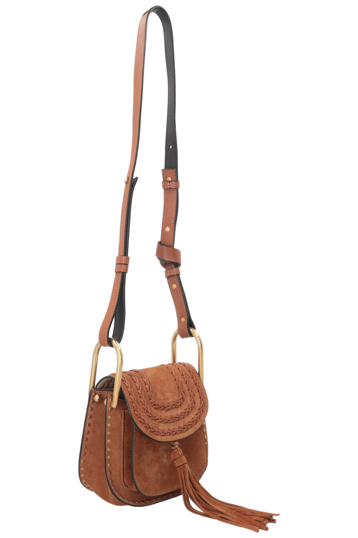 CHLOÉ Hudson Crossbody Bag Small Suede Cognac