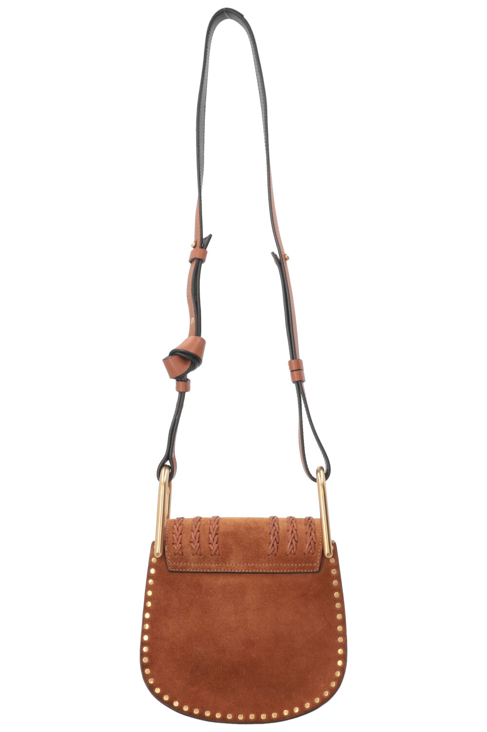 CHLOÉ Hudson Crossbody Bag Small Suede Cognac