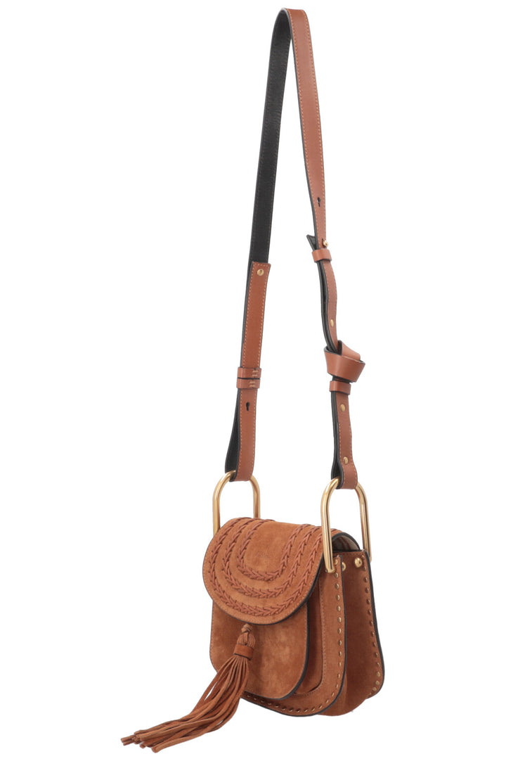 CHLOÉ Hudson Crossbody Bag Small Suede Cognac
