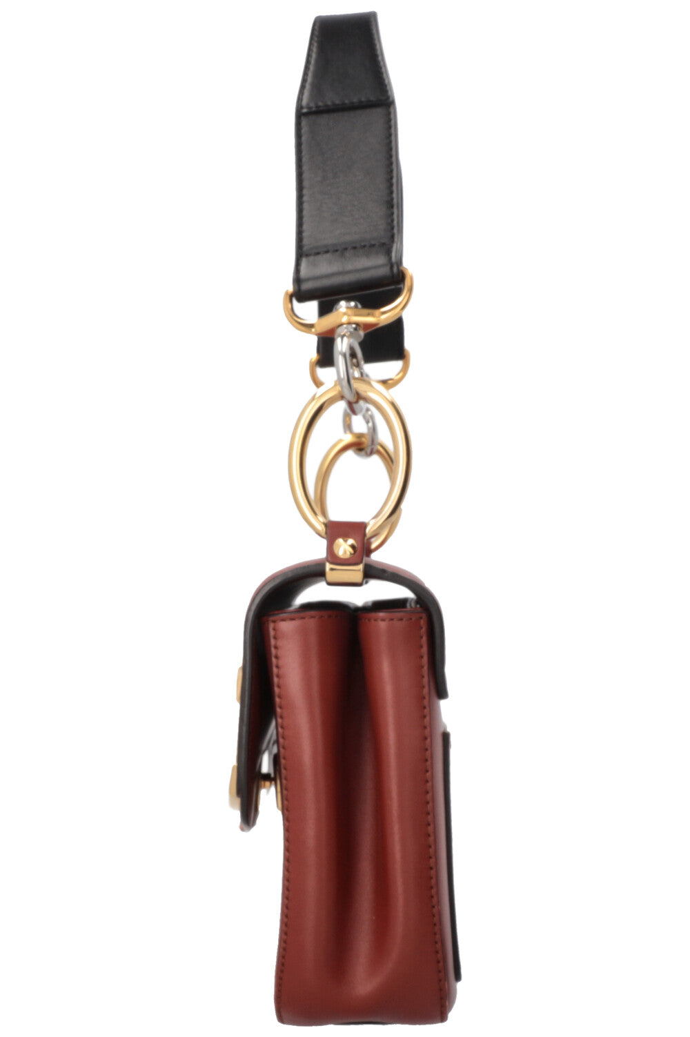 CHLOÉ Small C Double Carry Bag Leather Brown