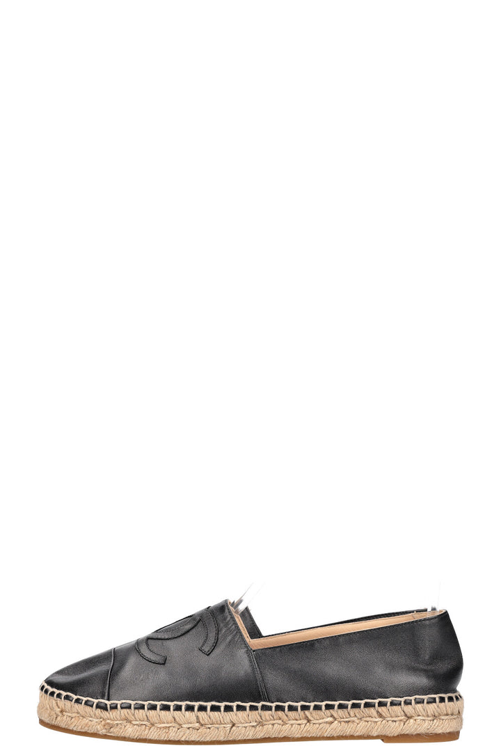 CHANEL CC Espadrilles Leather Black
