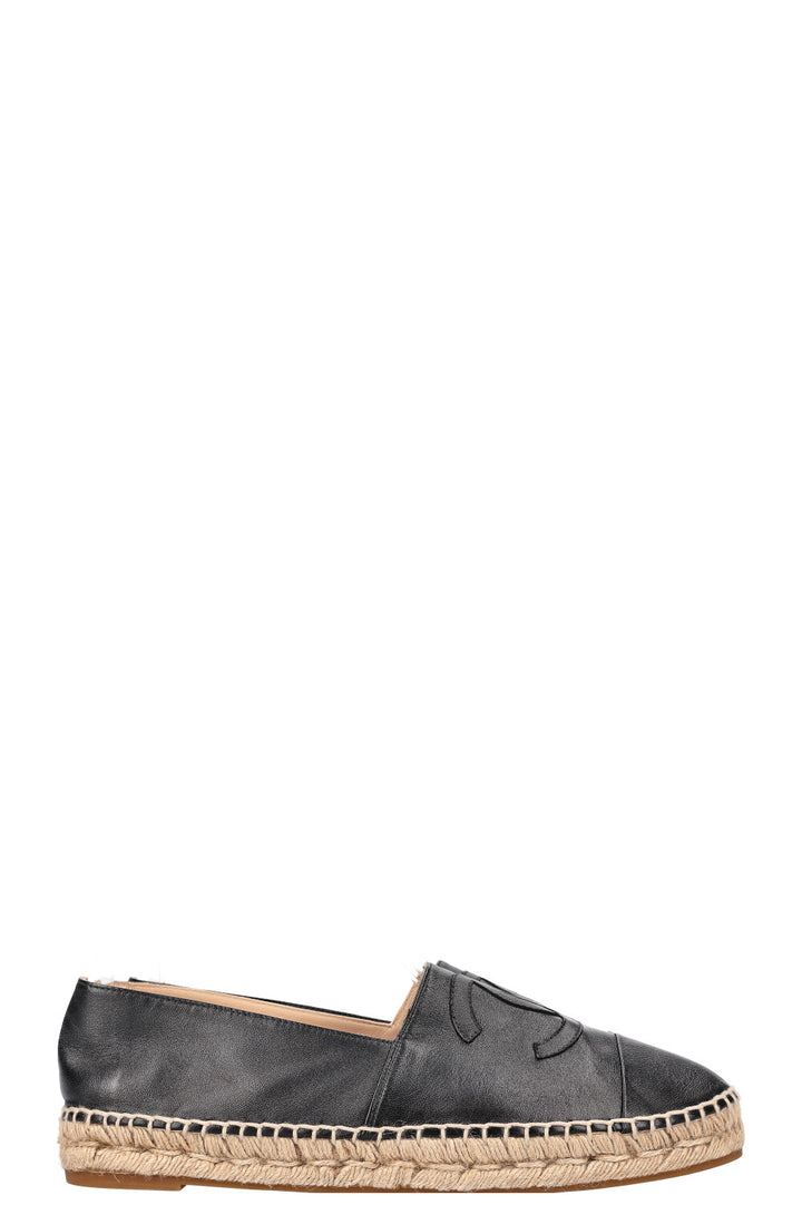 CHANEL CC Espadrilles Leather Black