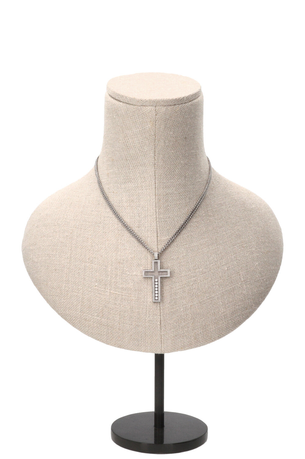 CHOPARD Happy Diamonds Cross Pendant Necklace 18k White Gold Diamonds