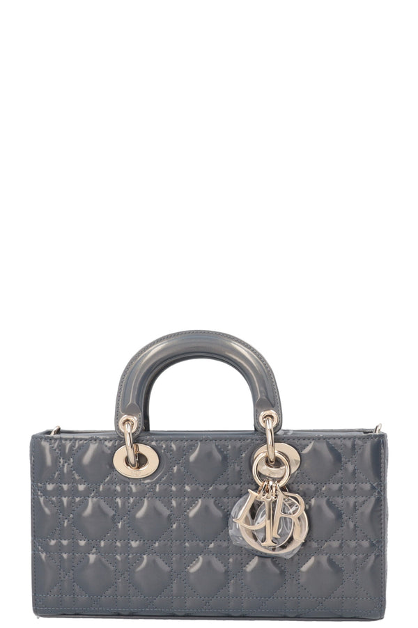 CHRISTAN DIOR Lady D-Joy Medium Patent Blue