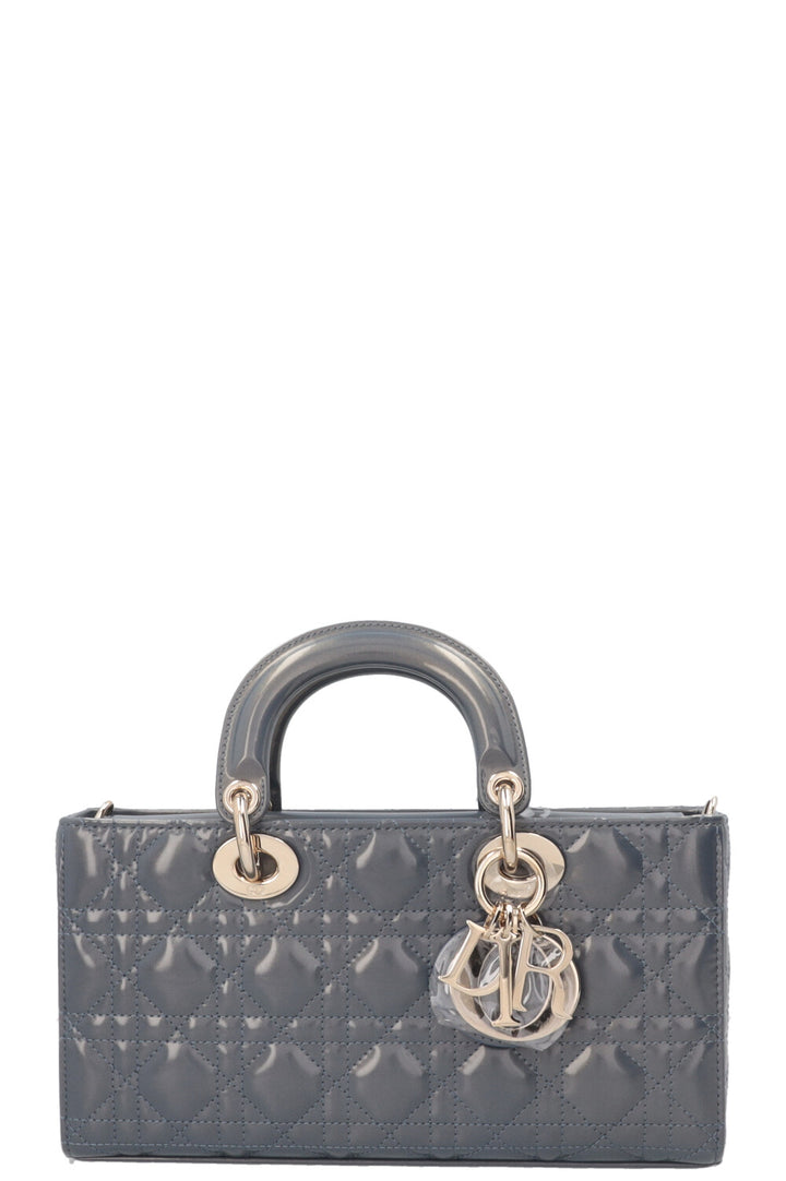 CHRISTAN DIOR Lady D-Joy Moyen Cuir Verni Bleu