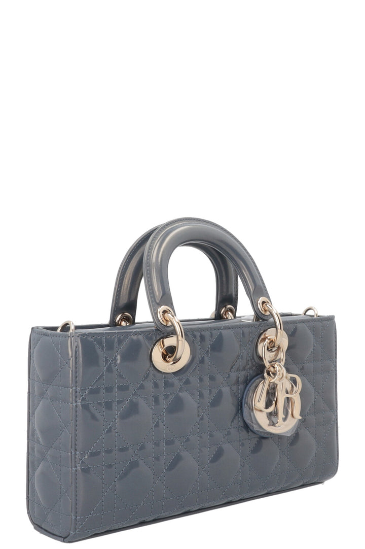 CHRISTAN DIOR Lady D-Joy Moyen Cuir Verni Bleu
