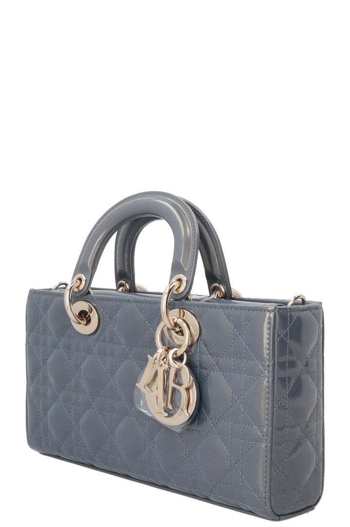 CHRISTAN DIOR Lady D-Joy Moyen Cuir Verni Bleu