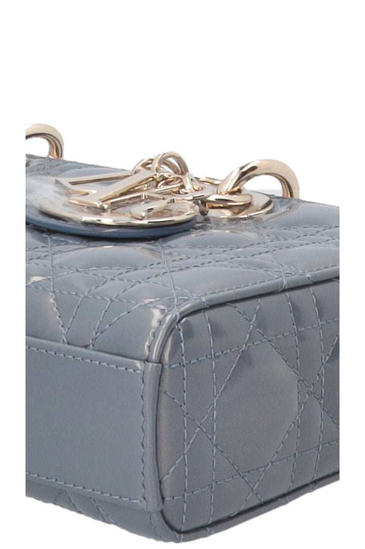 CHRISTAN DIOR Lady D-Joy Moyen Cuir Verni Bleu