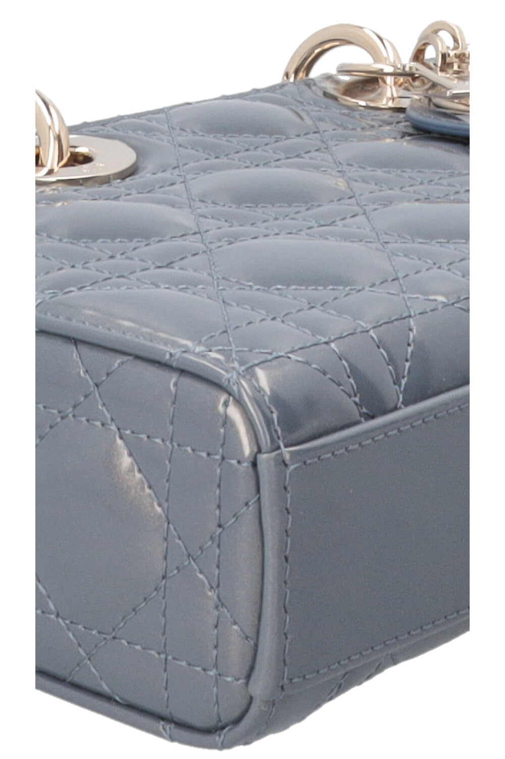 CHRISTAN DIOR Lady D-Joy Moyen Cuir Verni Bleu