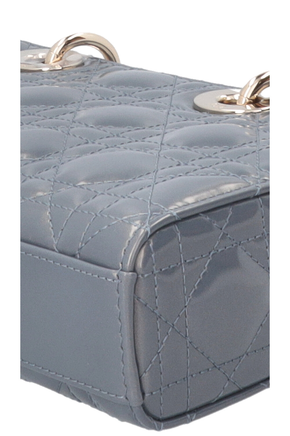 CHRISTAN DIOR Lady D-Joy Moyen Cuir Verni Bleu