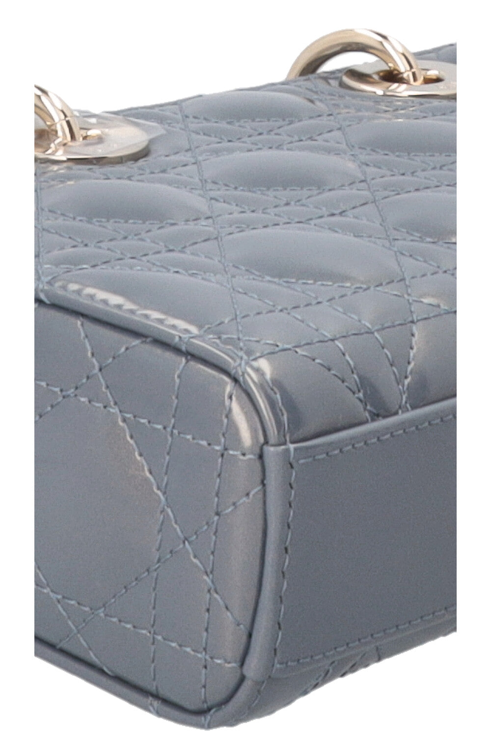 CHRISTAN DIOR Lady D-Joy Moyen Cuir Verni Bleu