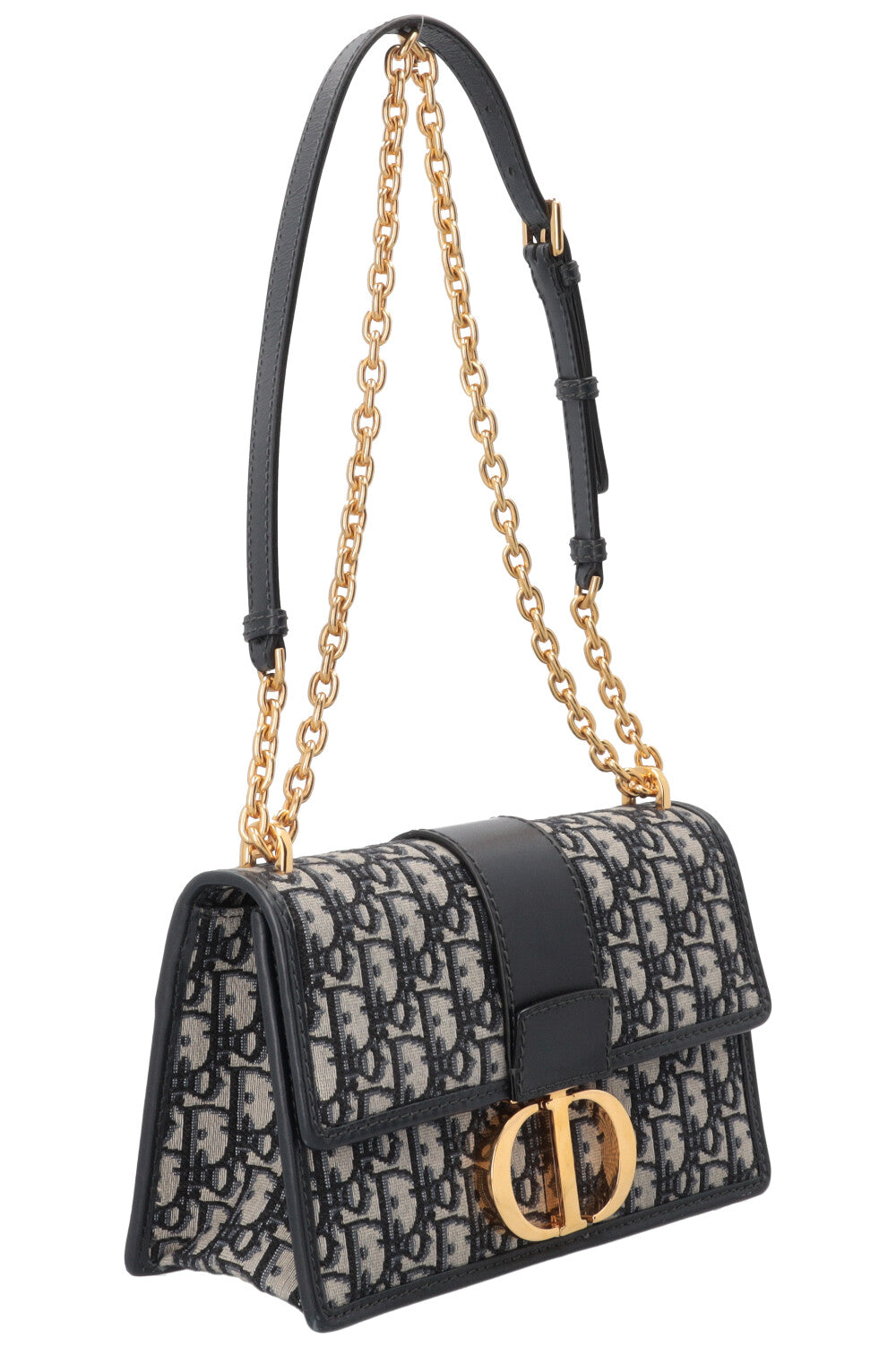 CHRISTIAN DIOR 30 Montaigne Chain Bag Oblique Bleu