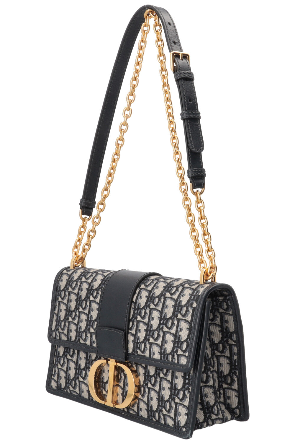 CHRISTIAN DIOR 30 Montaigne Chain Bag Oblique Bleu