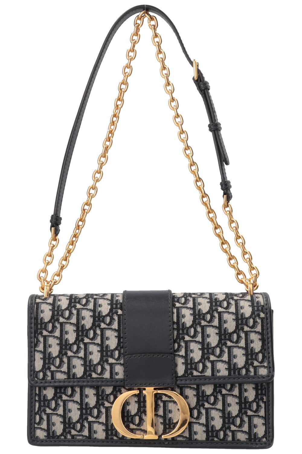 CHRISTIAN DIOR 30 Montaigne Chain Bag Oblique Bleu