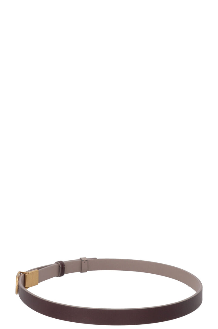 CHRISTIAN DIOR 30 Montaigne Reversible Belt Leather Gray Bordeaux