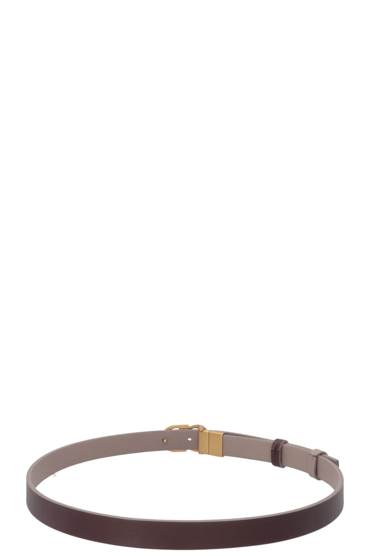 CHRISTIAN DIOR 30 Montaigne Reversible Belt Leather Gray Bordeaux