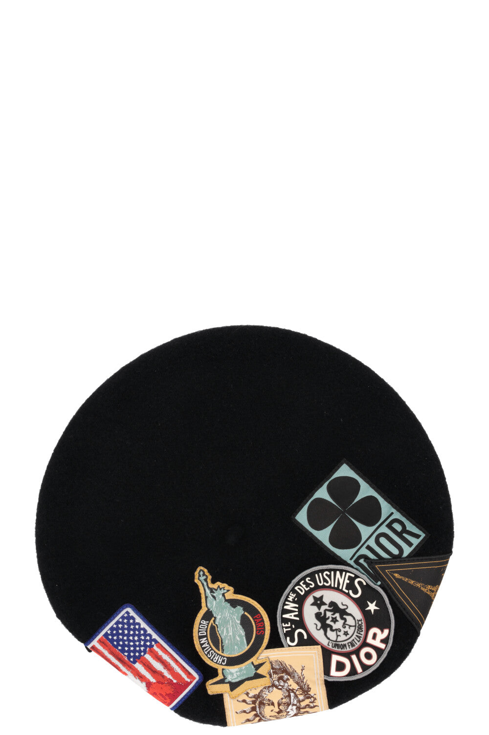 CHRISTIAN DIOR Béret Patches Wool Black