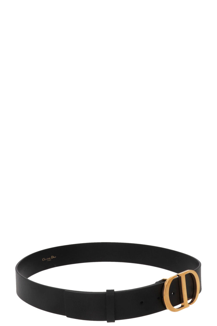 CHRISTIAN DIOR CD Ceinture Cuir Noir