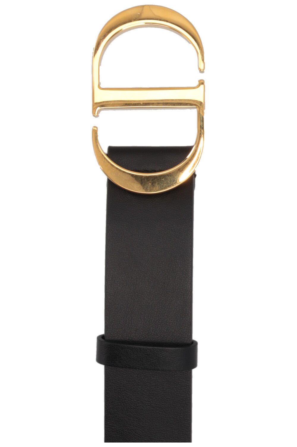 CHRISTIAN DIOR CD Ceinture Cuir Noir