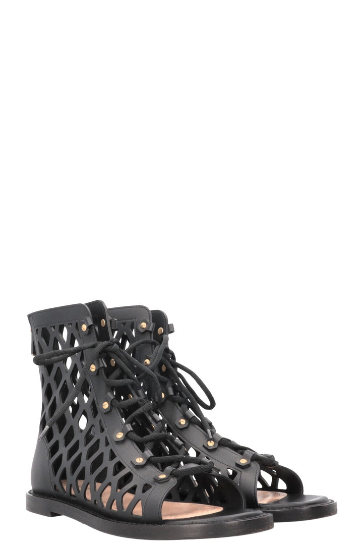 CHRISTIAN DIOR Cage Sandals Leather Black