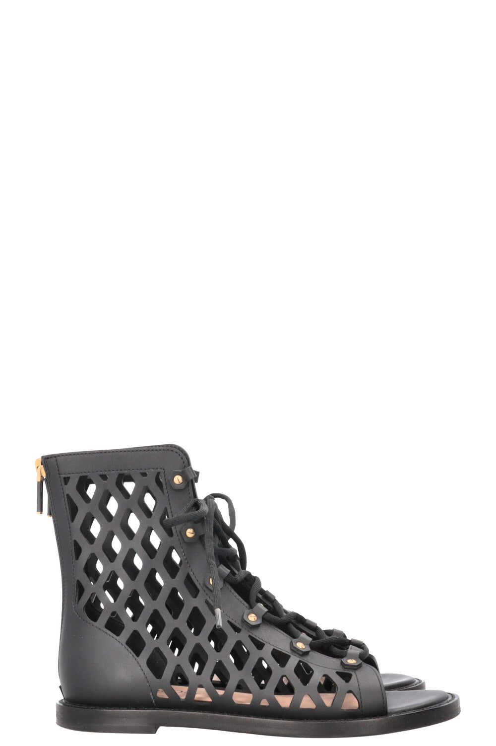 CHRISTIAN DIOR Cage Sandals Leather Black