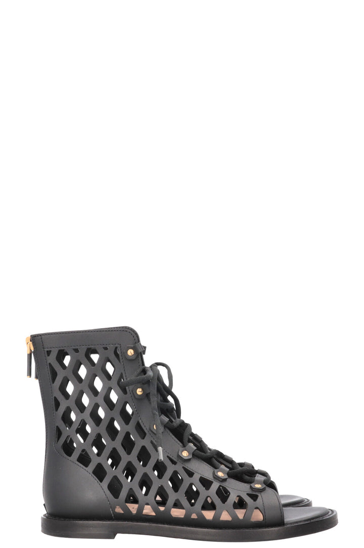 CHRISTIAN DIOR Cage Sandals Leather Black