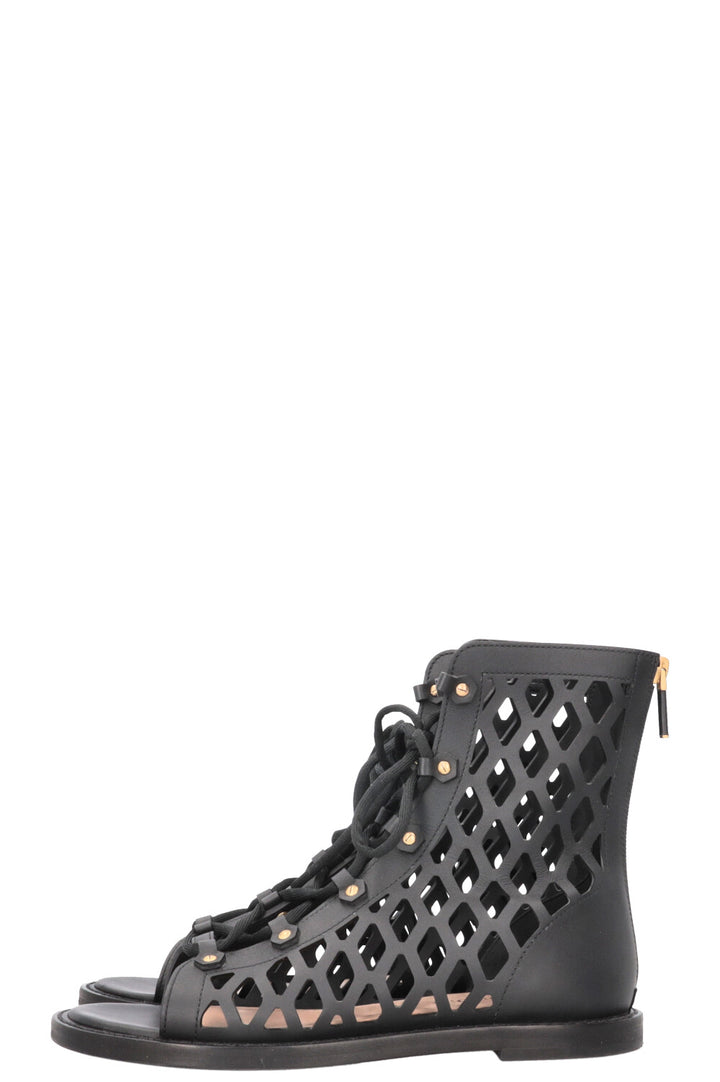 CHRISTIAN DIOR Cage Sandals Leather Black